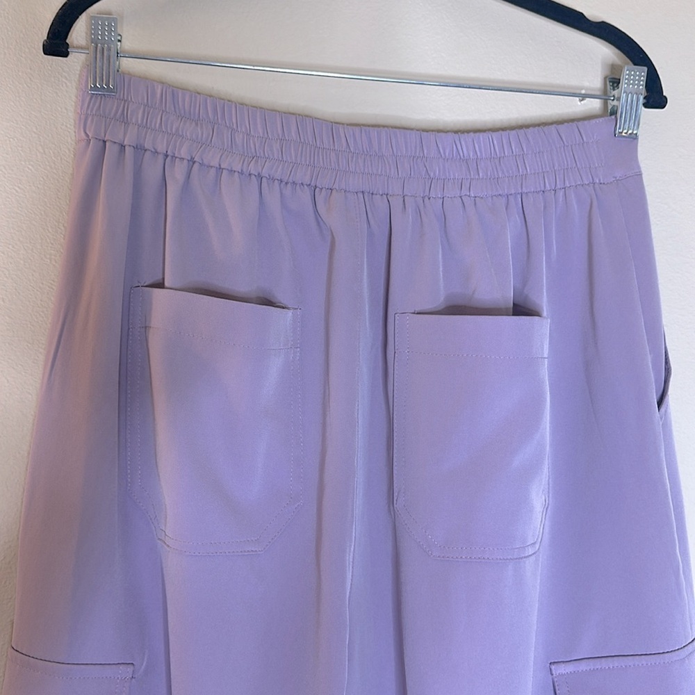 Papermoon Wide Leg Cargo Pants Lavender Side Pockets Womens Size Large - Picture 7 of 13